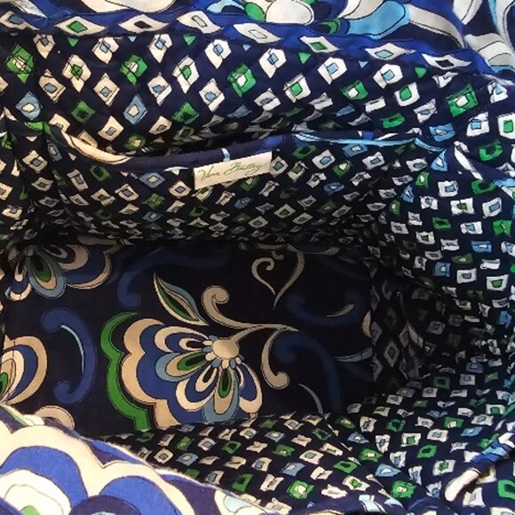 Authentic Vera Bradley Purse Tote Retired Pattern Mediterranean Blue - Picture 6 of 6